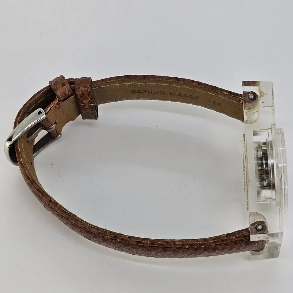 VTG Lucerne Women's Watch 26MM Black Dial Brown Leather Bands Up to 6.5